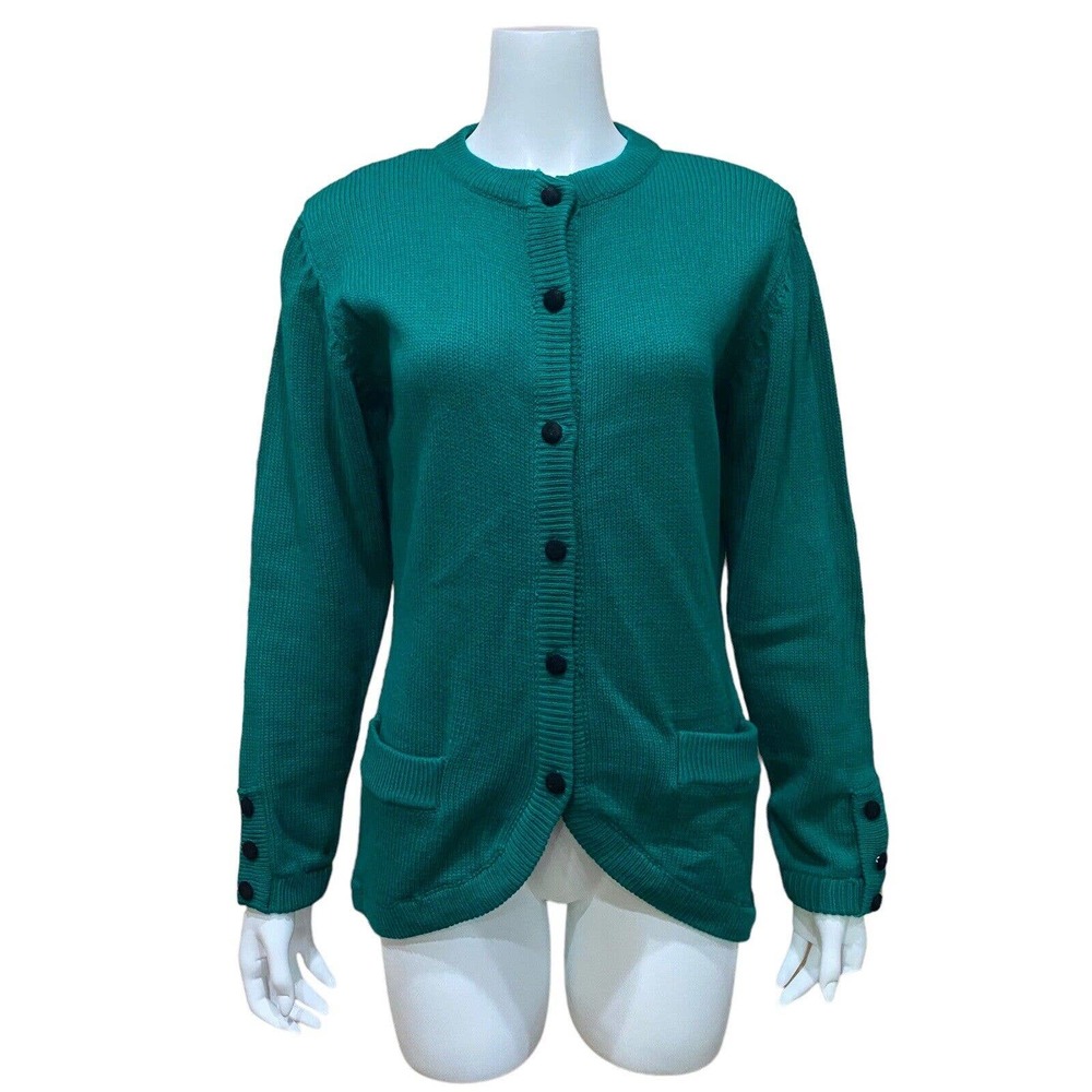 Vintage Green Cardigan Sweater  M